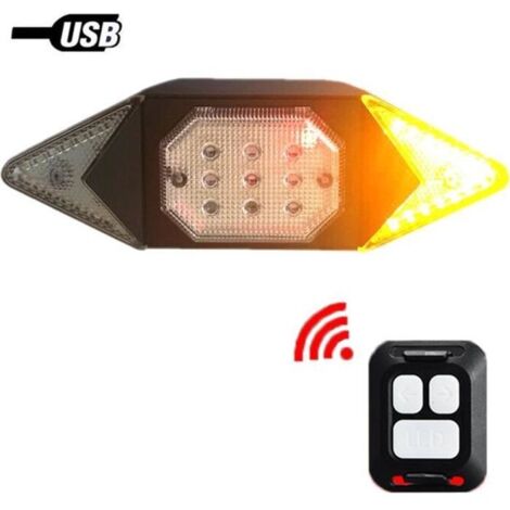 Clignotant Vélo, Feu Arriere Vélo, Feux Clignotant Vélo sans Fil Rechargeable USB Cyclisme Lumière Davertissement