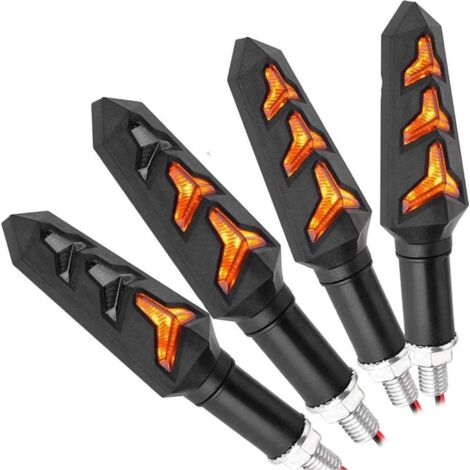 Clignotants dynamiques à LED pour moto, scooter, cyclomoteur, etc. - Lot de 2 - 12 volts