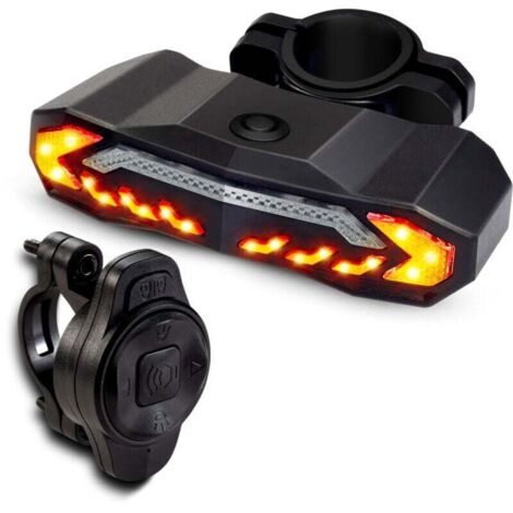Clignotants et alarmes pour vélo avec support de montage, feu arrière télécommandé, 5 modes d'éclairage, chargement USB, étanche, ultra lumineux, luminosité maximale.