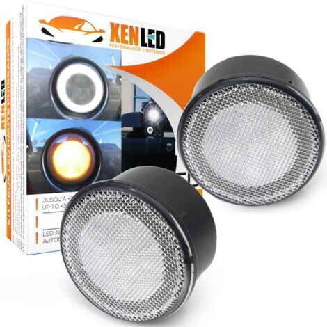 Clignotants + Feux de jour LED Jeep Wrangler JK (07-18) - Clair - LED Rondes