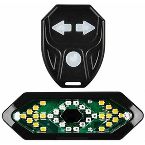 Clignotants intelligents pour vélo, rechargeables par USB, feu arrière de vélo avec télécommande sans fil, signal lumineux LED et avertisseur sonore pour VTT, noir