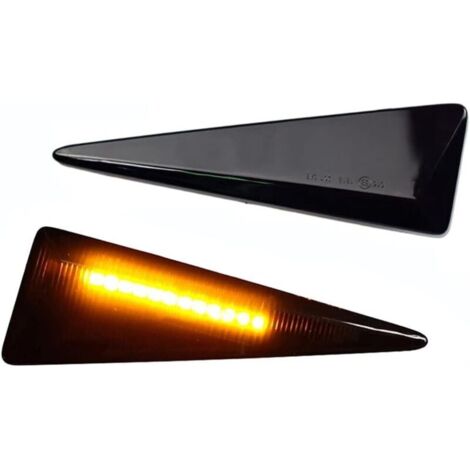 Clignotants latéraux dynamiques pour Indicateurs latéraux Pour Renault Avantime Espace Megane Scenic Vel Satis 02-09 Wind 10-13 (noir)