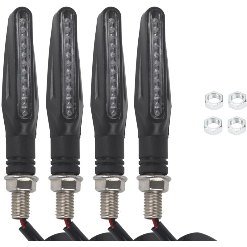 Clignotants LED pour motos, feux de jour, indicateurs avant et arrière, ambre 12V, 4 pièces.