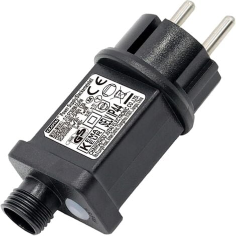 KEYOUNG Clignoteur pour Guirlande 31V 6W Transformateur Guirlande, 8 Modes Prise avec Fonction Minuterie, Étanche IP44 Connecteur Guirlande Led pour Éclairage de Noël, Sapin Lumineuse, Rideau Lumineux