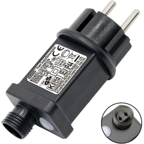 Clignoteur pour Guirlande lumineuse 31V 6W Prise Clignotante, 9 Modes Avec Fonction Minuterie, tanche IP44 Transformateur LED pour Eclairage de jardin, Rideau Lumineux