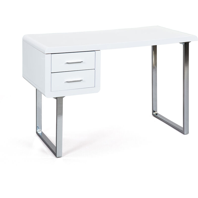 Ebuy24 - Clim Bureau 2 tiroirs, blanc brillant.