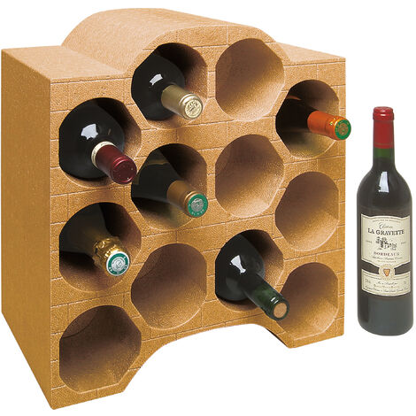 SAARPOR CLIMAPOR Casier à bouteilles - polystyrène - forme arrondie - couleur terra - 12 bouteilles max. Ø 9 cm - 4 pces