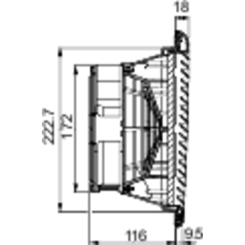 ClimaSys CV - ventilateur - 300m3/h - 230V - IP54 - avec grille et filtre G2 - NSYCVF300M230PF