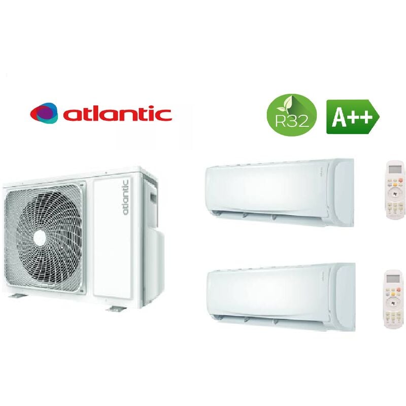 Atlantic - Climatiseur réversible Bi-split dojo 2000W + 3500W R32 a++