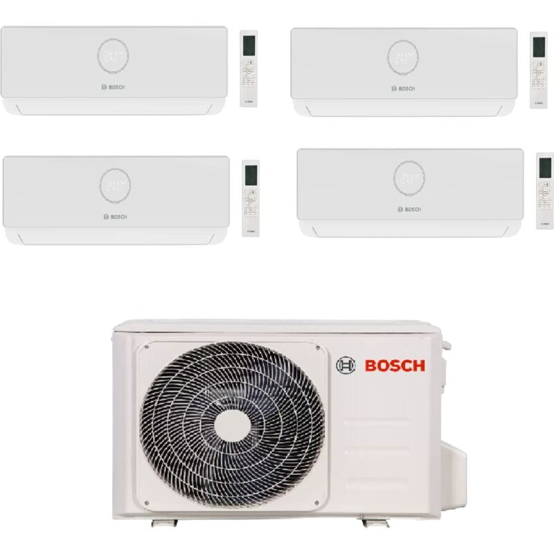 Bosch - Climatisation quadri split 8200W réversible + 4 unités intérieures 2000W R32