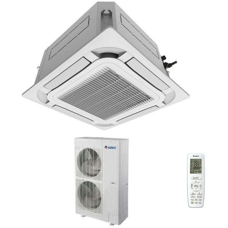 Climatiseur à cassettes Gree 8 voies 60000 Btu GUD160T/A-T R-32 Wi-Fi optionnel triphasé avec télécommande et panneau inclus - Nouveau