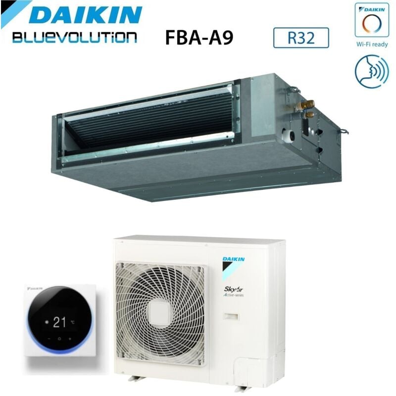 Climatiseur Daikin Bluevolution Climatiseur gainé Tête moyenne 24000 BTU FBA71A + AZAS71MV1 Monophasé R-32 Wi-Fi optionnel avec commande par fil