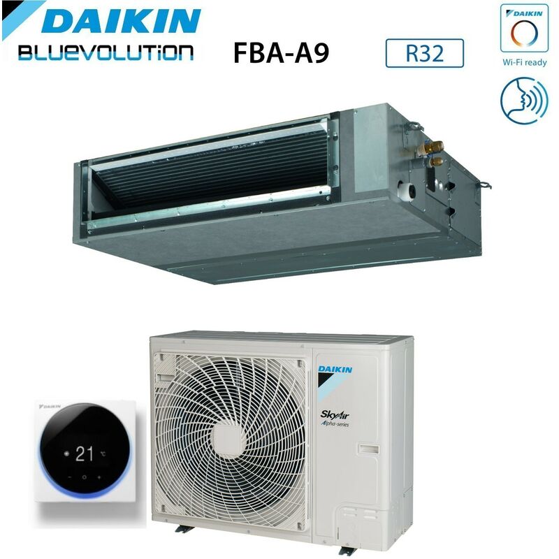 Climatiseur Daikin bluevolution climatiseur gainé tête moyenne 24000 btu fba71a + rzag71nv1 monophasé r-32 wi-fi optionnel avec commande par fil