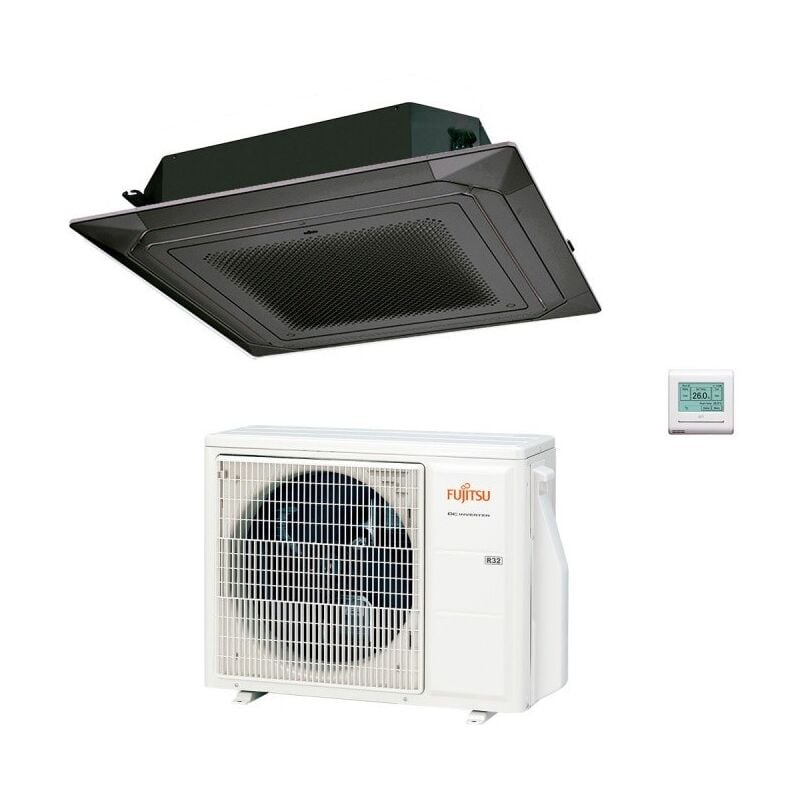 Climatiseur Fujitsu cassette 4-way eco kr circular flow 45000 btu r-32 cod. 3ngf88455 black auxg45krlb - new