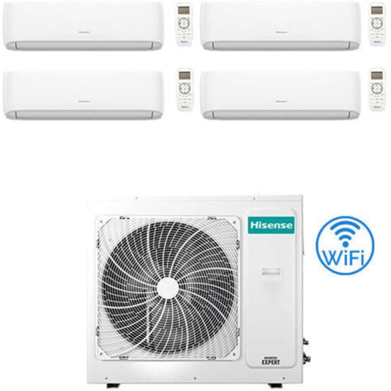 Climatiseur Hisense Hi Comfort Wifi R32 Quadri Split Inverter 7000 + 9000 + 9000 + 12000 BTU avec EU. 4AMW81U4RJC Classe A++/A+