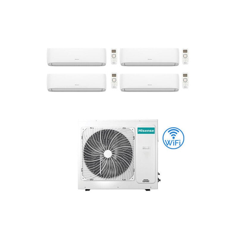 Climatiseur Hisense Hi Comfort Wifi R32 Quadri Split Inverter 9000 + 9000 + 9000 + 9000 btu avec u.e. 4AMW81U4RJC Classe a++/a+