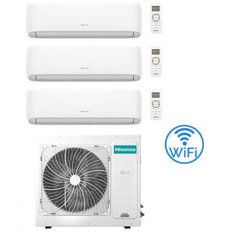 Climatiseur Hisense Hi Comfort Wifi R32 Trial Split Inverter 7000 + 7000 + 7000 btu avec eu. 3AMW62U4RJC Classe a++/a+