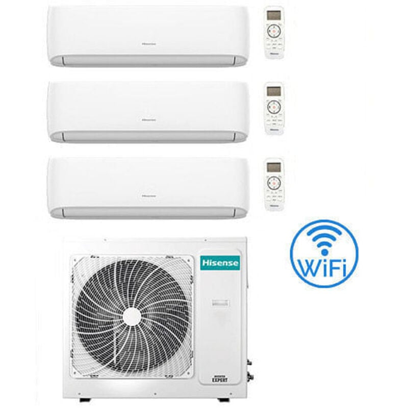 Climatiseur Hisense Hi Comfort Wifi R32 Trial Split Inverter 9000 + 9000 + 9000 btu avec eu. 3AMW72U4RJC Classe a++/a+