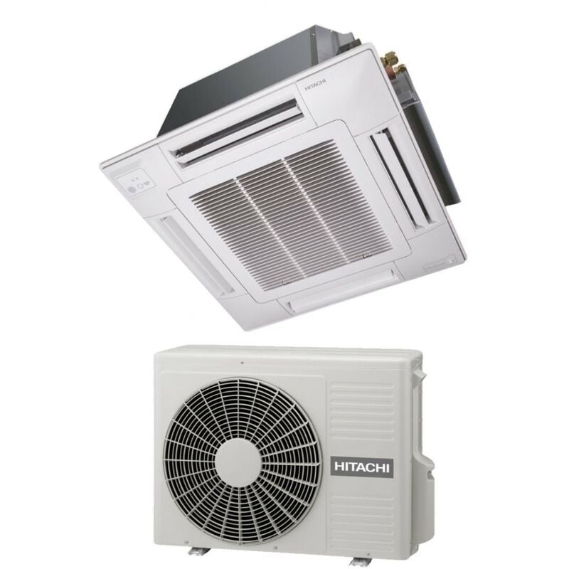Hitachi - Climatiseur Cassette 4-Way rèversible 9000 Btu RAI-25RPE R-32 Wi-Fi optionnel avec grille incluse - Nouveau