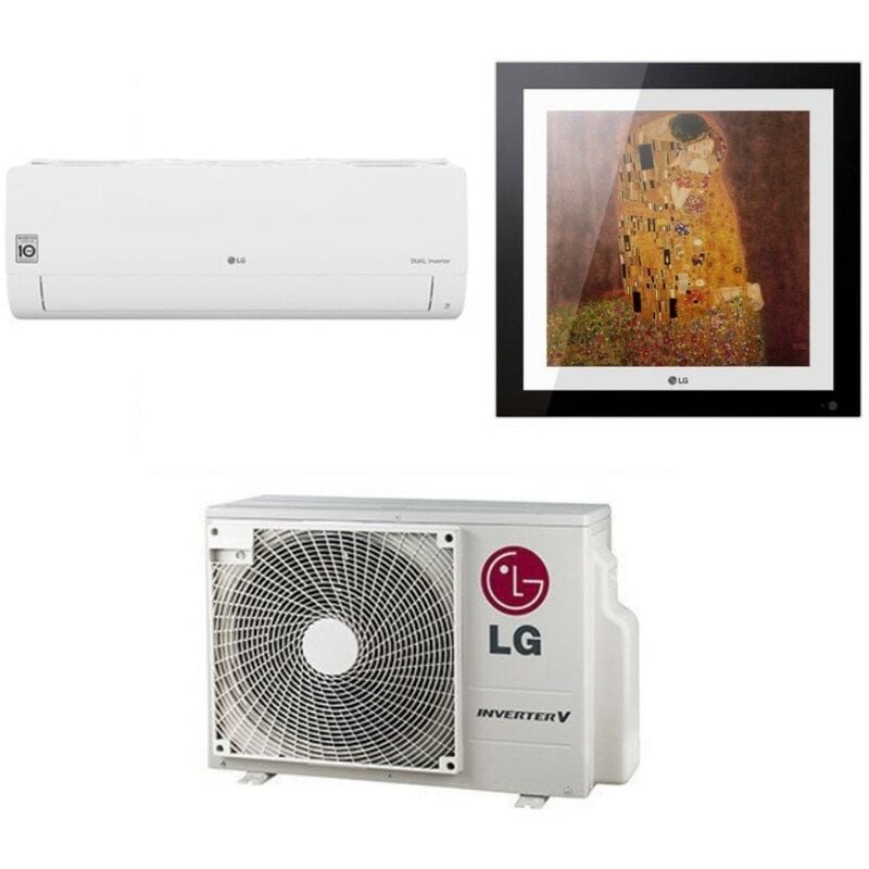 climatiseur lg dual split inverter série libero smart 9000 + artcool gallery 12000 avec mu2r15 r-32 wi-fi 9+12 - nouveau