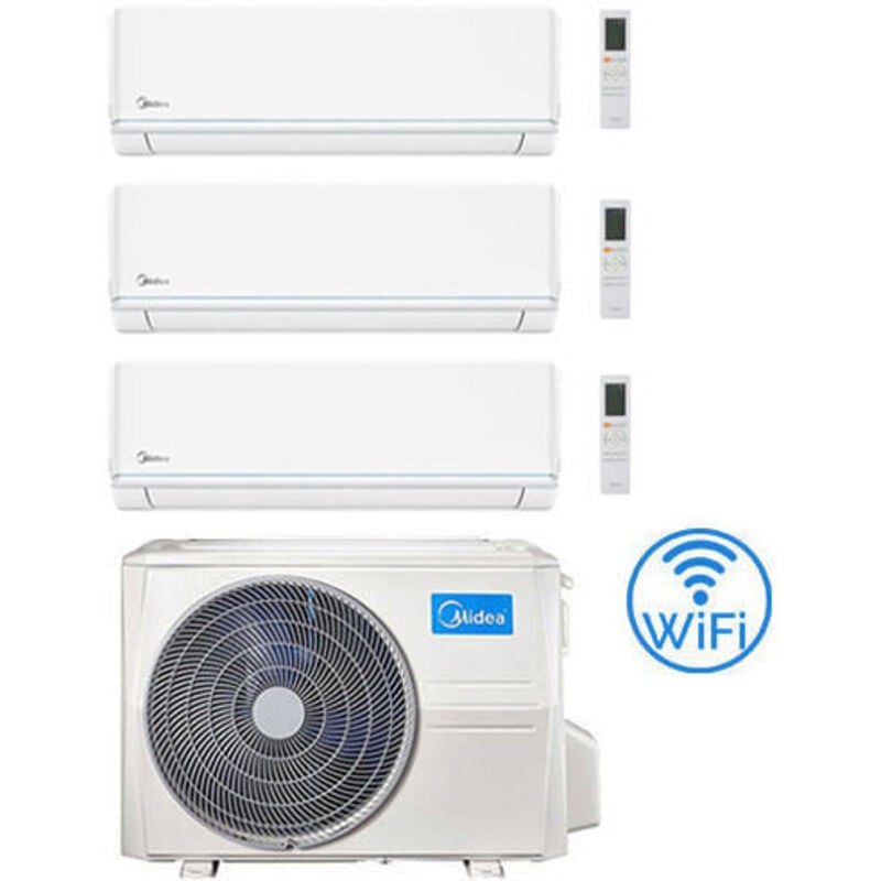 Climatiseur Midea Evolution R32 WiFi 9000 + 9000 + 9000 btu avec eu. onduleur M3OG-21HFN8-Q Classe a++/a+
