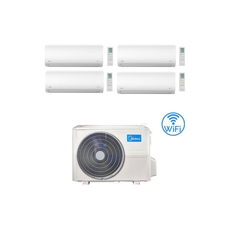 Midea - Climatiseur Xtreme WiFi R32 Quadri Split 9000 + 9000 +12000 + 12000 btu avec eu. onduleur M4O-36FN8-Q Classe a++/a+
