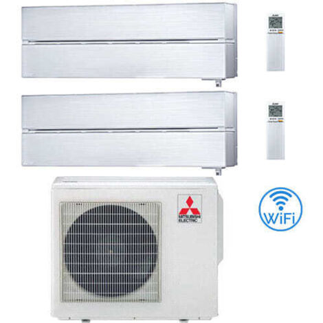 Climatiseur Mitsubishi Kirigamine Style Wifi R32 Blanc perle Double Split Inverter 12000 + 18000 BTU avec U.E. MXZ-4F80VF Classe A++/A+