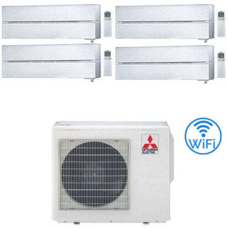 Climatiseur Mitsubishi Kirigamine Style Wifi R32 Blanc perle Quadri Split Inverter 9000 + 9000 + 9000 + 9000 BTU avec E.U. MXZ-4F72VF NOUVEAU Classe A++/A+