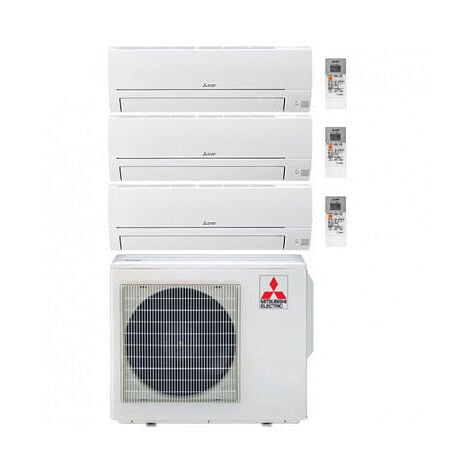 MITSUBISHI ELECTRIC Climatiseur Mitsubishi Smart Line R32 MSZ-HR Trial Split Inverter 9000 + 9000 + 12000 BTU avec U.E. MXZ-3HA50VF Classe A++/A+