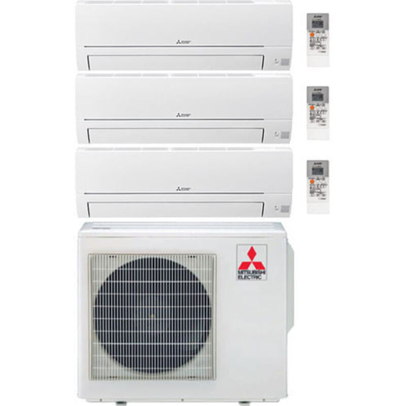 Climatiseur Mitsubishi Smart Line R32 msz-hr Trial Split Inverter 9000 + 9000 + 12000 btu avec u.e. MXZ-3HA50VF Classe a++/a+