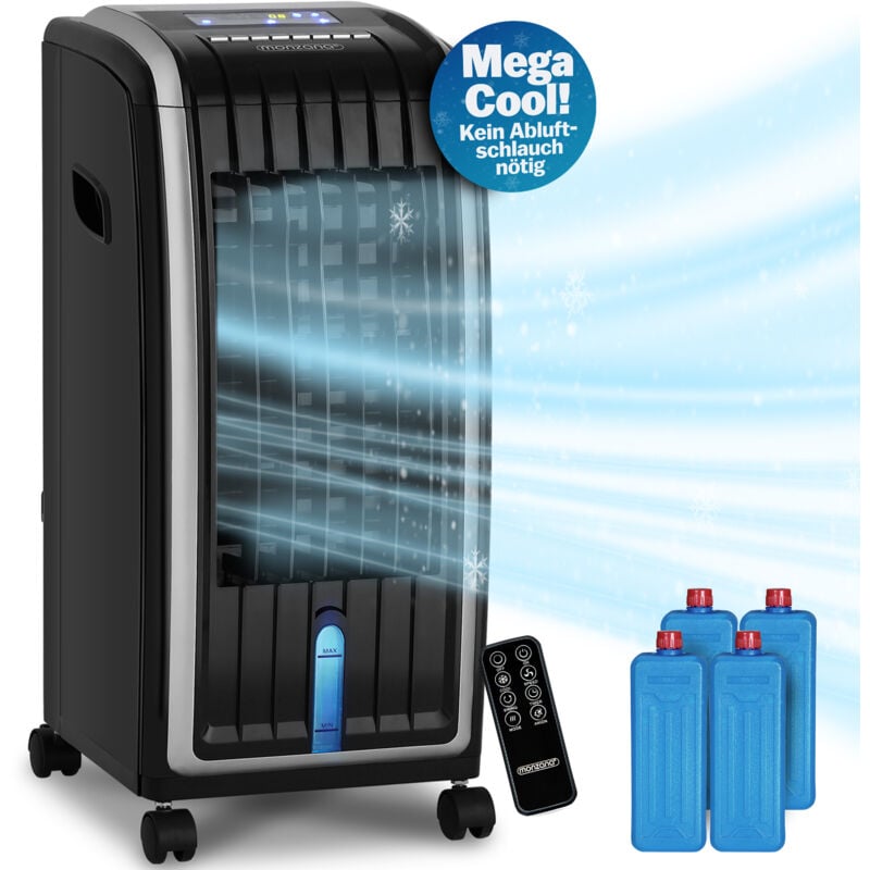 Monzana - Rafraîchisseur d'air 4 en 1 Débit d'air 380m³/h 75W Noir