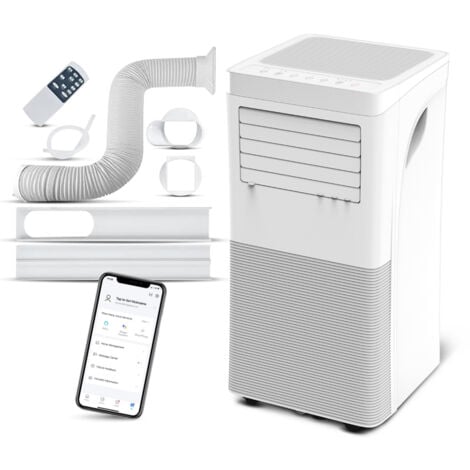 COOL CLIMA Climatiseur mobile réversible chaud/froid 9000BTU - 2.9KW avec télécommande et fonction Wifi