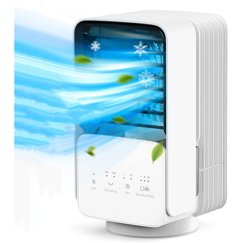 Climatiseur mobile silencieux,Climatiseur Portable, 4 en 1 Refroidisseur d'air, 700ML