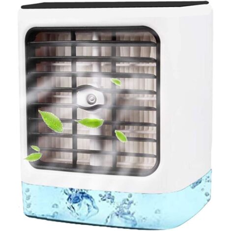 Climatiseur Portable, Mini Climatiseur Mobile, Refroidisseur d'air Portable - Rafraichisseur d'air Et Ventilateur, Climatiseur Humidificateur Purificateur 3 en 1, Anti-Fuites (blanc)-Fei Yu
