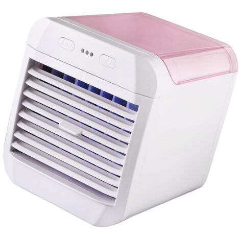 Climatiseur Portable, Mini ventilateur de refroidissement, refroidisseur d'air, 3 vitesses de vent, humidificateur de bureau alimenté par USB, veilleuse rose