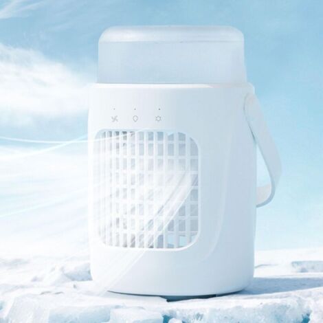 Climatiseur Portable pour Intérieur,Climatiseur Portable de Bureau Personnel  Système de Rafraîchissement 3 Vitesses Silencieux avec Éclairage pour Chambre, Salon, Camping et Voiture