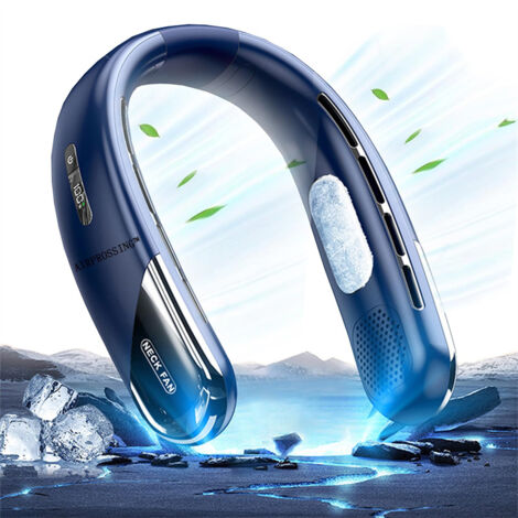 Climatiseur portable rechargeable, ventilateur de cou sans pales, refroidisseur d'air, climatiseur avec écran LED, ventilation environnante à 360°