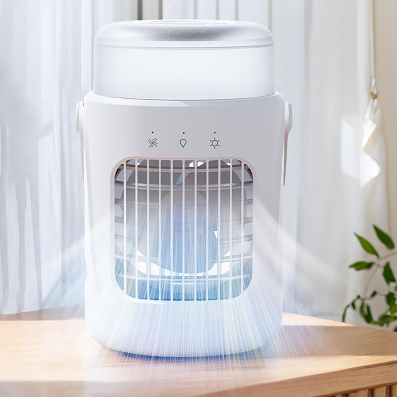 Climatiseur portable, refroidissement rapide, 7 couleurs, 3 vitesses de ventilation, petit ventilateur de bureau portable pour voiture, chambre,