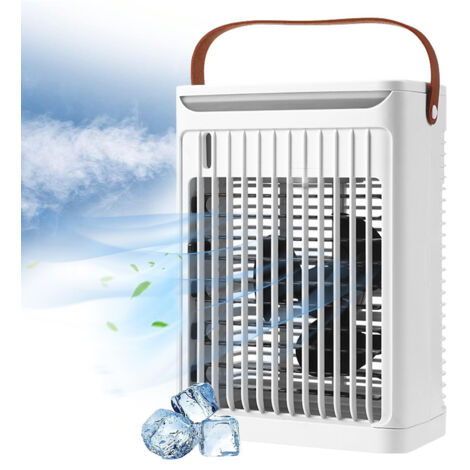 Climatiseur portable, ventilateur de refroidissement humidificateur, vaporisateur humidificateur, refroidisseur d'air lumineux coloré, blanc