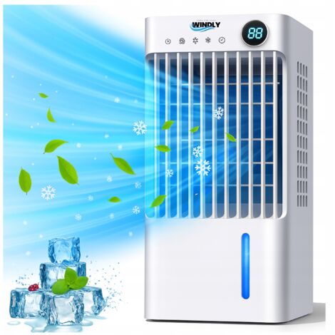 Climatiseur portable WINDLY 70 W, refroidisseur d'eau 5 L + télécommande