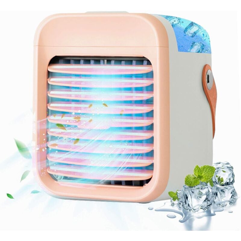 Climatiseur Portable,mini refroidisseur d'air portable 5 en 1,humidificateur,purificateur d'air,veilleuse,vaporisateur d'arômes,pour la maison,le