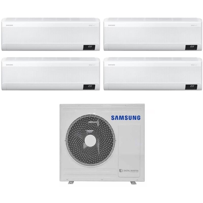 Samsung - climatiseur quadri split inverter windfree elite series 7000+7000+12000 btu avec aj080txj4kg/eu wi-fi 7+7+12+12 r-32 - new