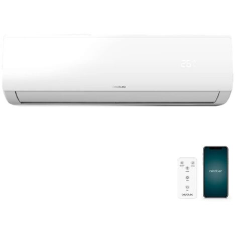 Cecotec – Climatiseur réversible 12000 BTU – Pompe à chaleur Inverter – Couvre 22 m² – Débit d'air 550 m³/h – Classe A++ – Télécommande Wi-Fi