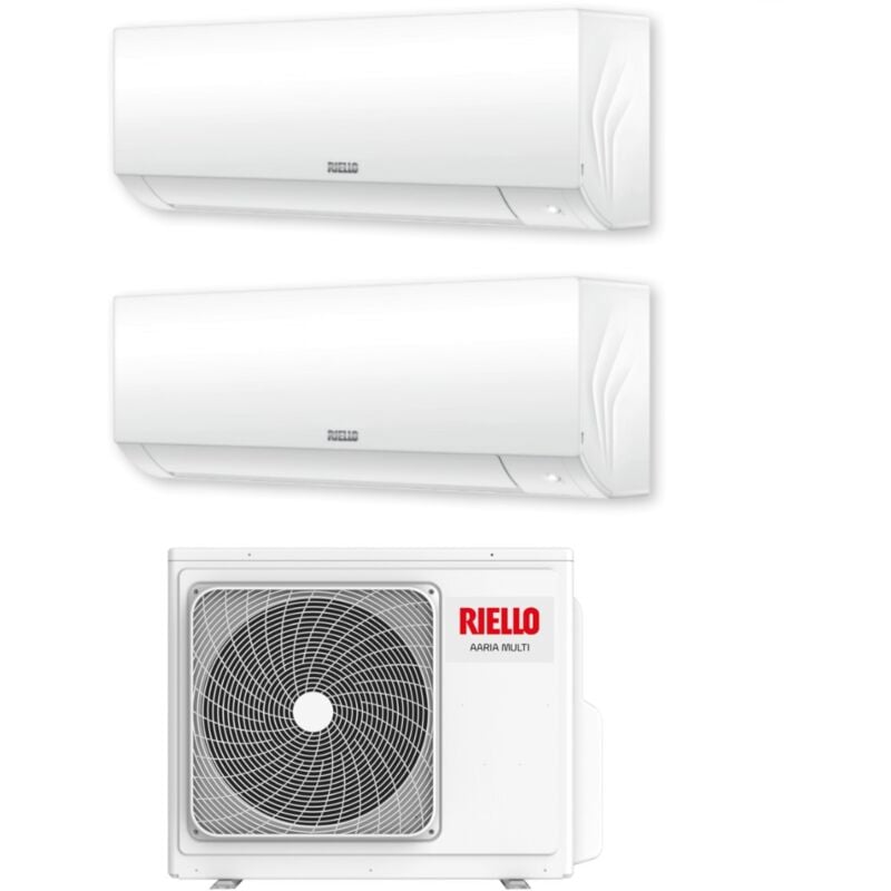 Riello - Climatiseur Dual Split rèversible série Aaria Plus 12+12 avec Aaria Multi 250 p R-32 Wi-Fi Option 12000+12000