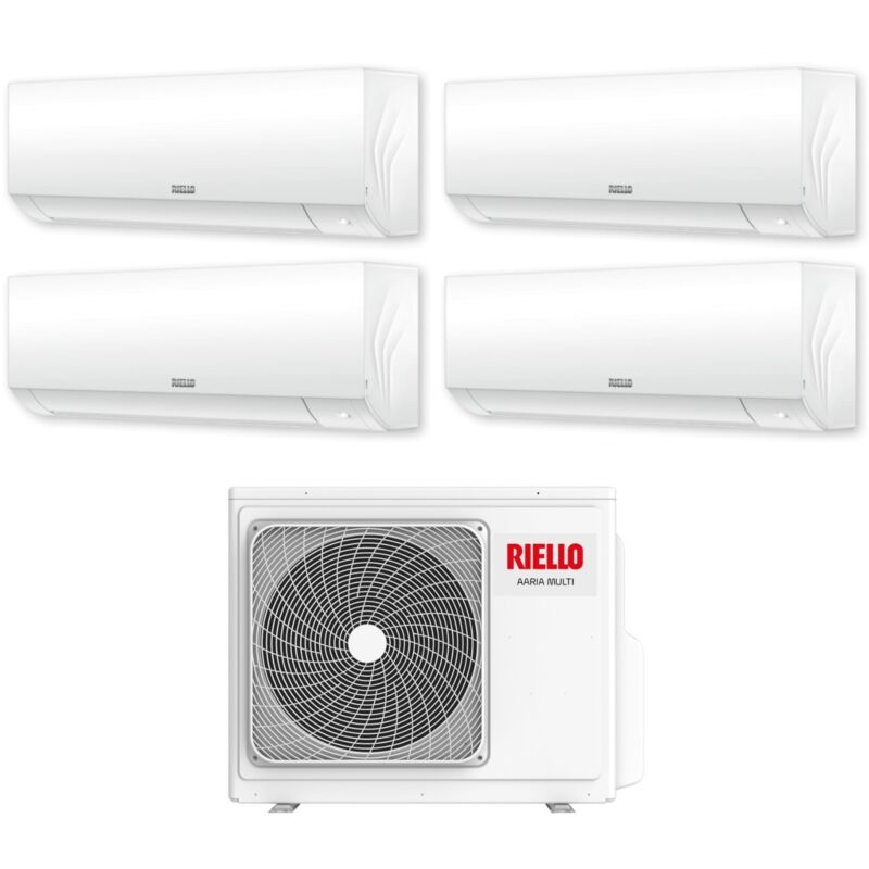 Riello - Climatiseur Quadri Split rèversible Aaria Plus series 9+9+12+12 avec Aaria Multi 485 p R-32 Wi-Fi Optional 9000+9000+12000