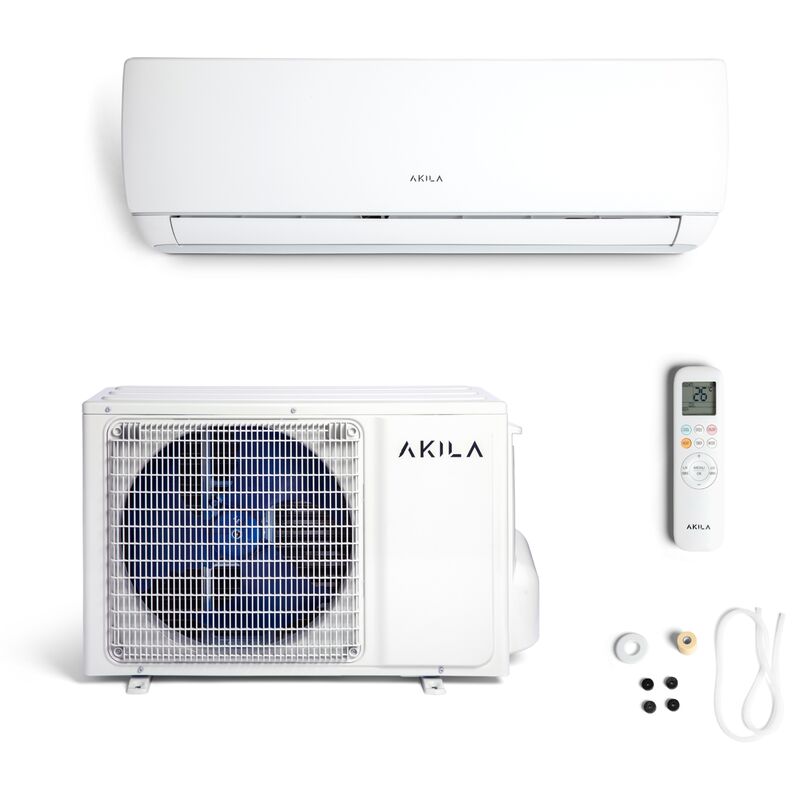 Akila - ogawa - Climatiseur réversible fixe - Mono split - 3600W - 12000 btu - 40 m2 - Gaz R32 - 4D Airflow - Golden Fin - Wifi - Blanc