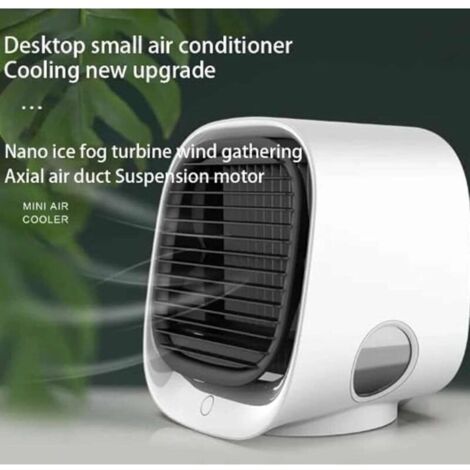 Climatiseur, ventilateur de refroidissement, mini refroidisseur d'air à 3 vitesses, climatiseur portable avec veilleuse, ventilateur de bureau humidificateur pour maison, bureau, chambre