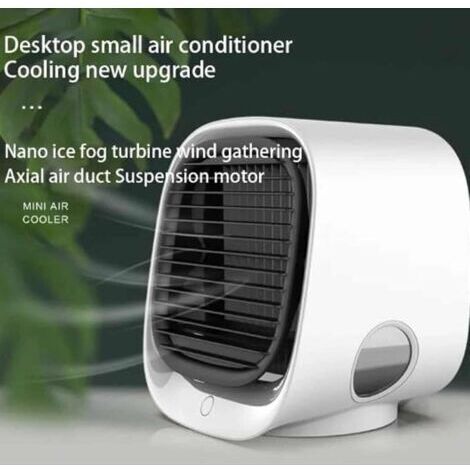 Climatiseur, ventilateur de refroidissement, mini refroidisseur d'air à 3 vitesses, climatiseur portable avec veilleuse, ventilateur de bureau humidificateur pour maison, bureau, chambre