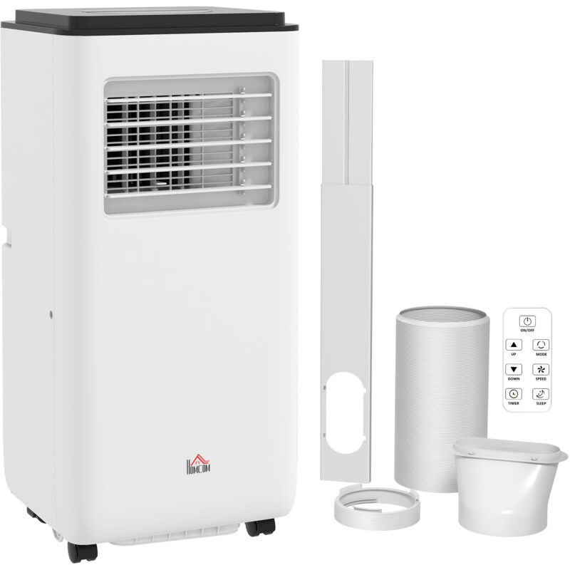 Climatiseur portable 10000 BTU/h - ventilateur, déshumidificateur 22 m² max. - réfrigérant naturel R290 - télécommande, timer - blanc
