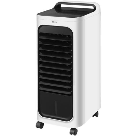 Climatizador evaporativo "Remolino" con mando a distancia y temporizador (80W 3 velocidades función humidificador y acumulador d